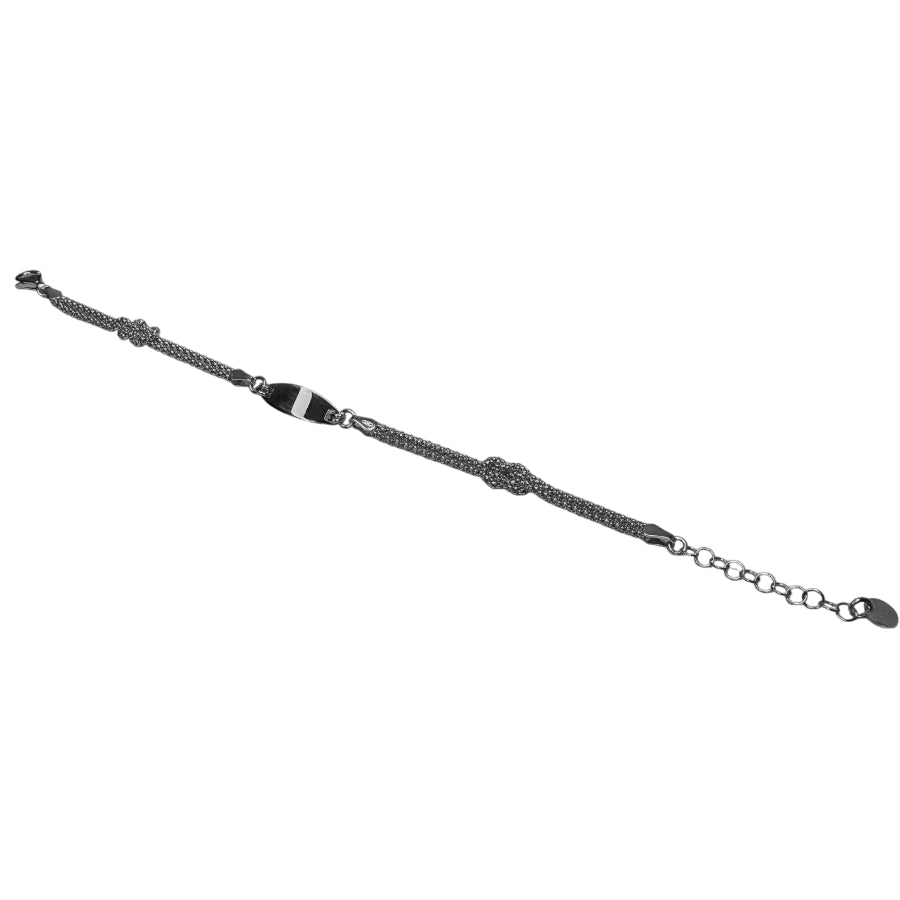 Bracciale Unisex Nodo Incisione Personalizzabile Argento Piastra Piccola