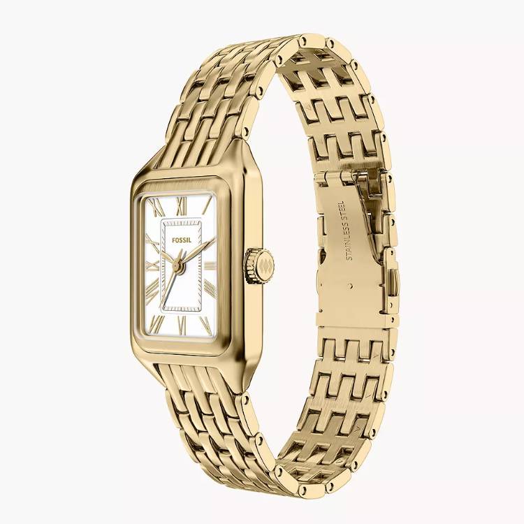 Orologio Donna Fossil Scarlette Acciaio Dorato Solo Tempo Bianco ES5467