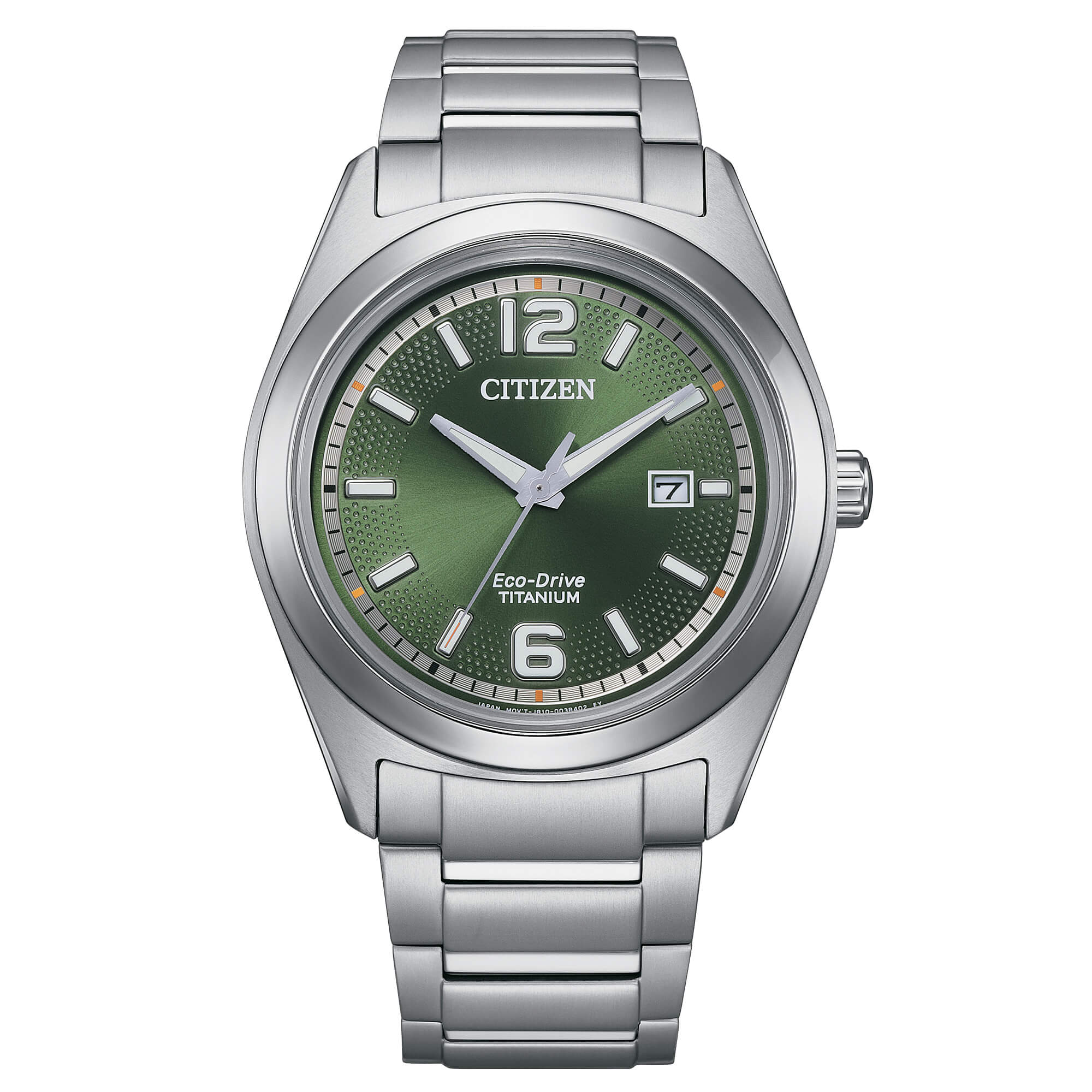 Orologio Uomo Citizen Eco Drive Super Titanio Solo Tempo Data Verde AW1641-81X