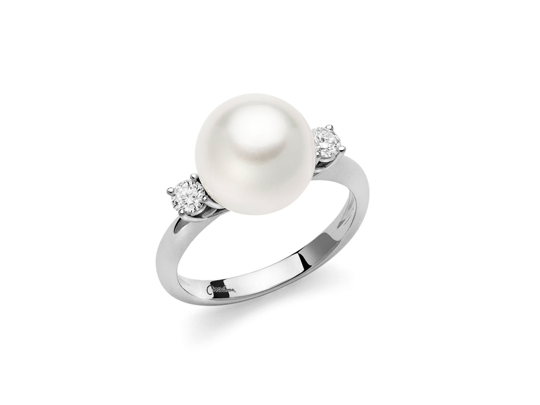 Anello Donna Miluna oro bianco 750 perle con 2 diamanti PLI1621A