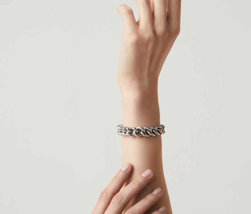 Bracciale Donna Giovanni Raspini Argento 925 Catena Onda Groumette 11399