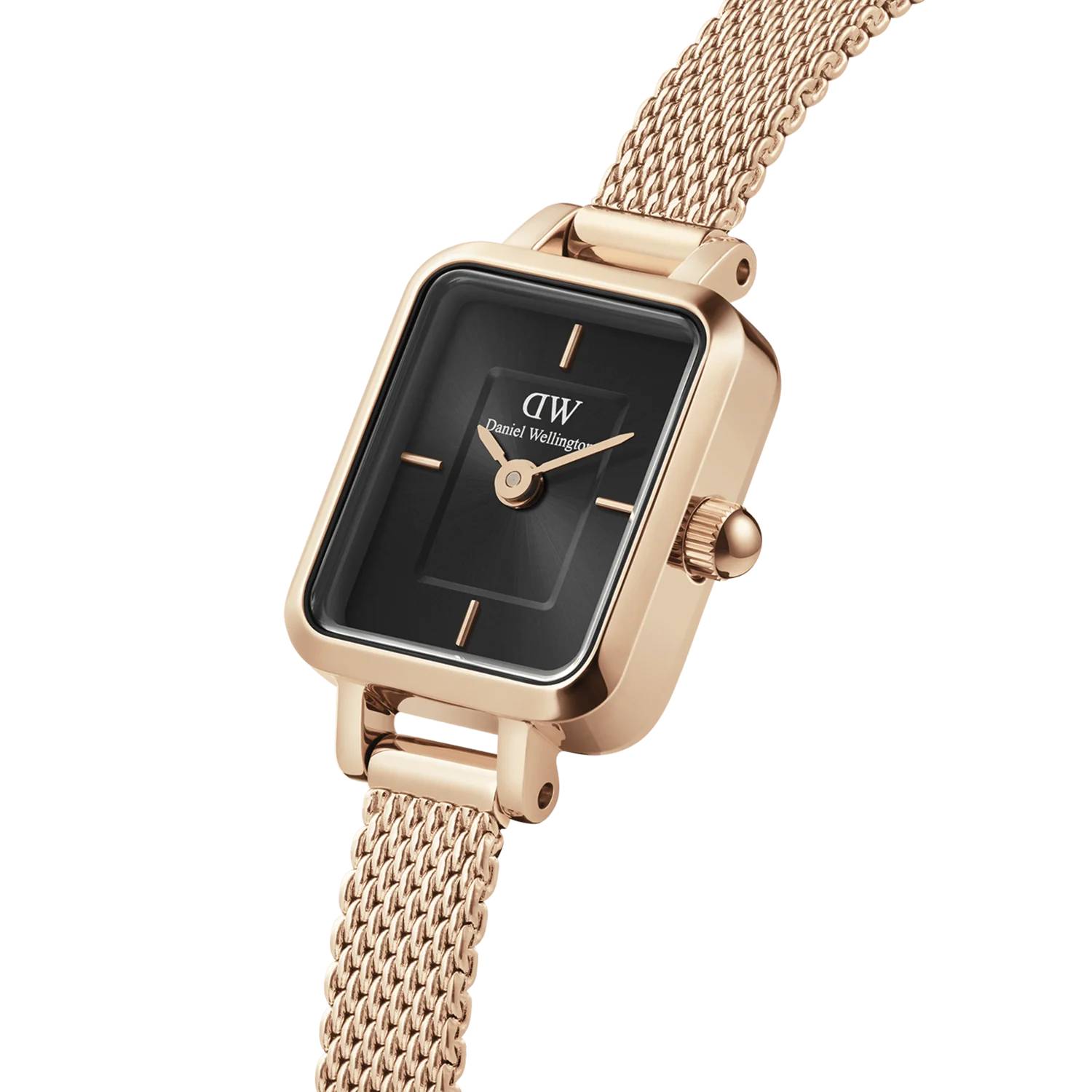 Orologio Donna Daniel Wellington Quadro Mini Acciaio Rosè Nero DW00100647
