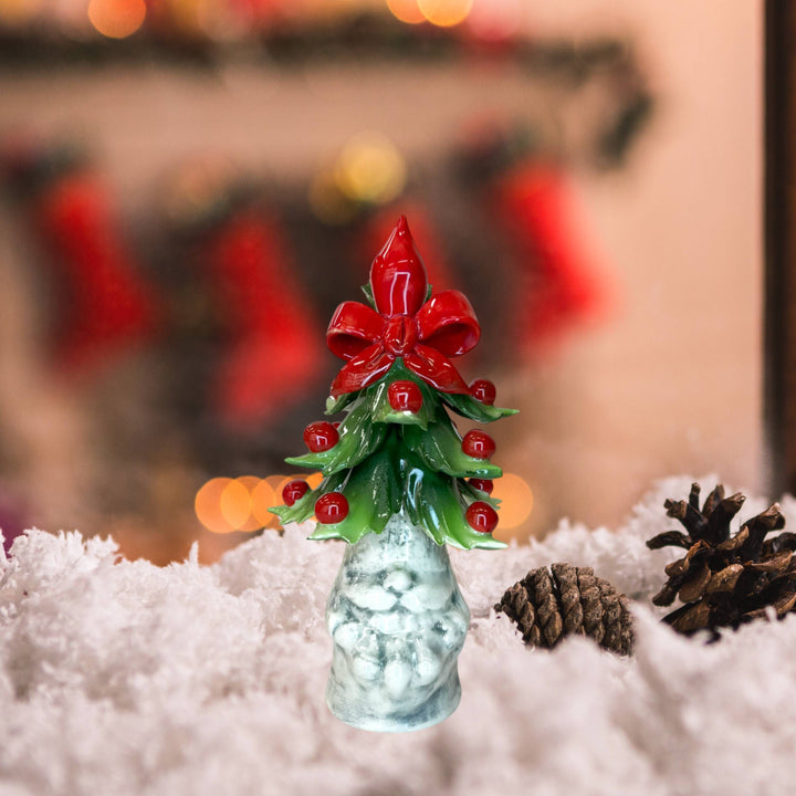 Gnomo Albero di Natale Capodimonte Grigio Fiocco 17 cm CAP9