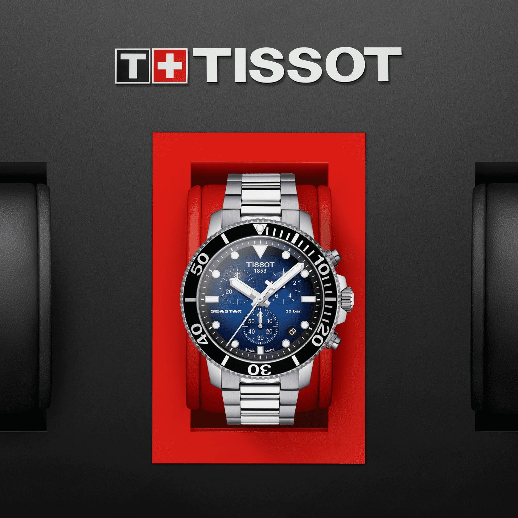 Orologio Acciaio Uomo Tissot Seastar 1000 Chronograph Cronografo T1204171104101