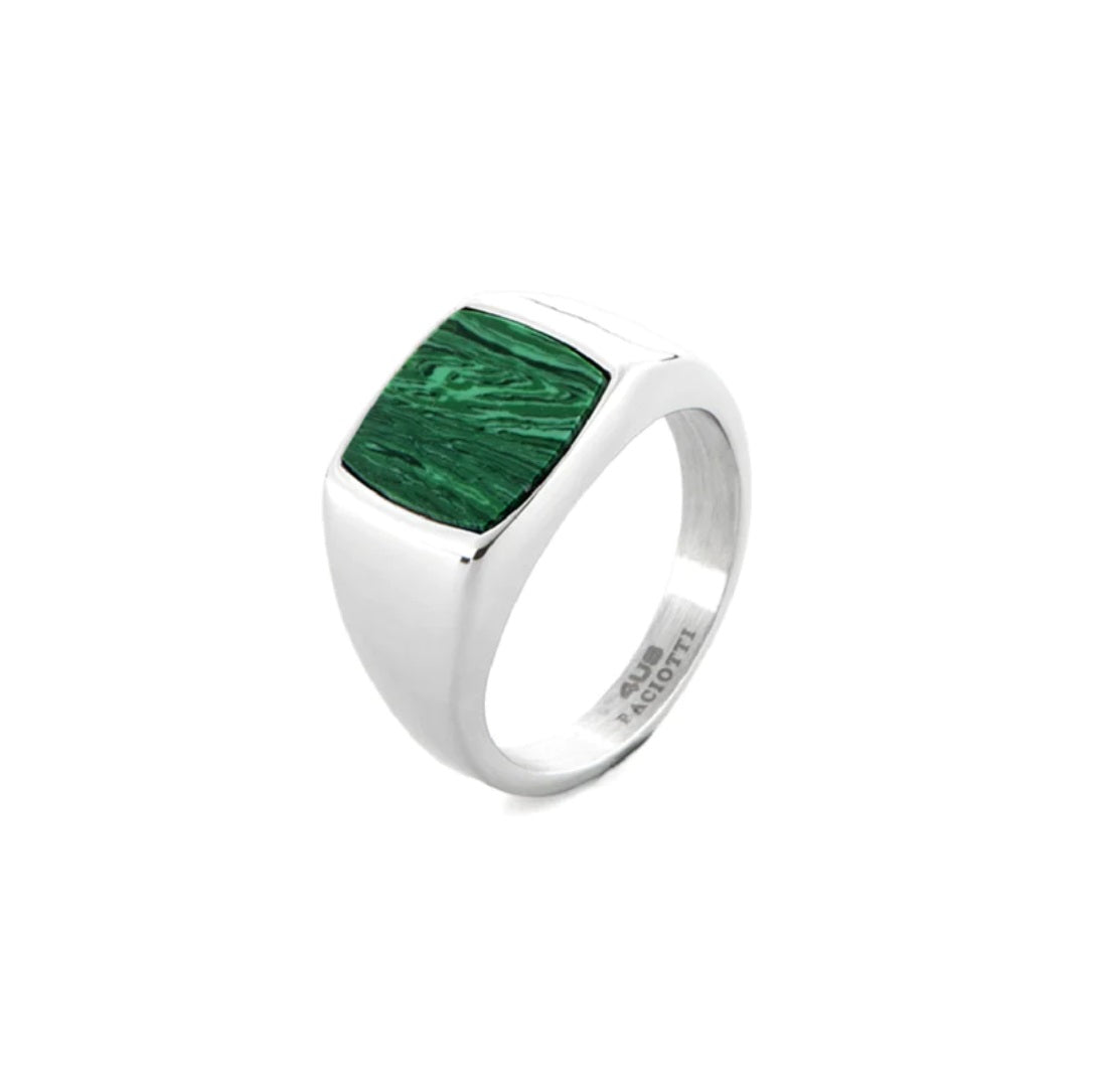 Anello Uomo 4US Cesare Paciotti Acciaio con pietra  peacock verde 4UAN6380/22