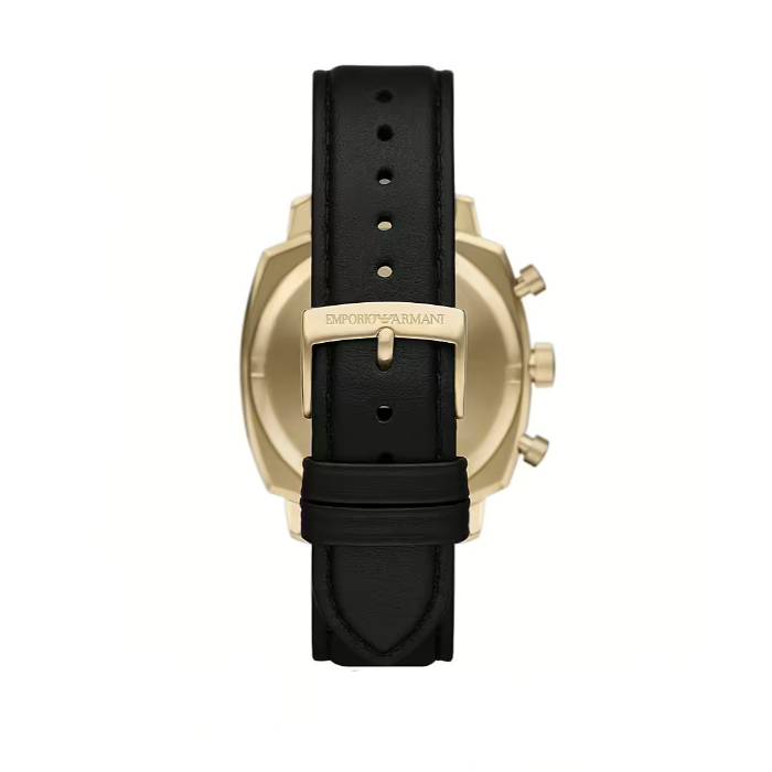 Orologio Uomo Emporio Armani Cronografo Quarzo Data Nero Dorato Pelle Pro-Planet Nero AR11690