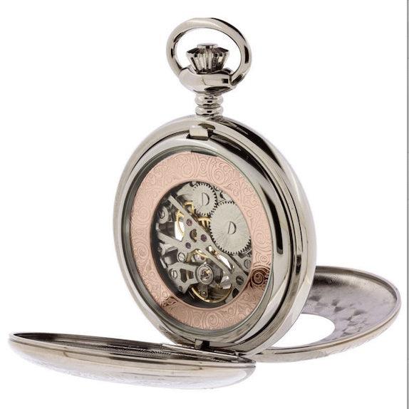 Orologio Uomo Pryngeps Da Tasca Meccanico Carica Manuale Scheletrato T083