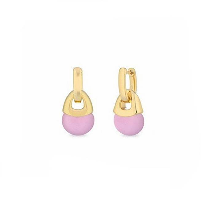 Orecchini Donna Sogni Argento Dorato Quarzo Rosa OR122GRS