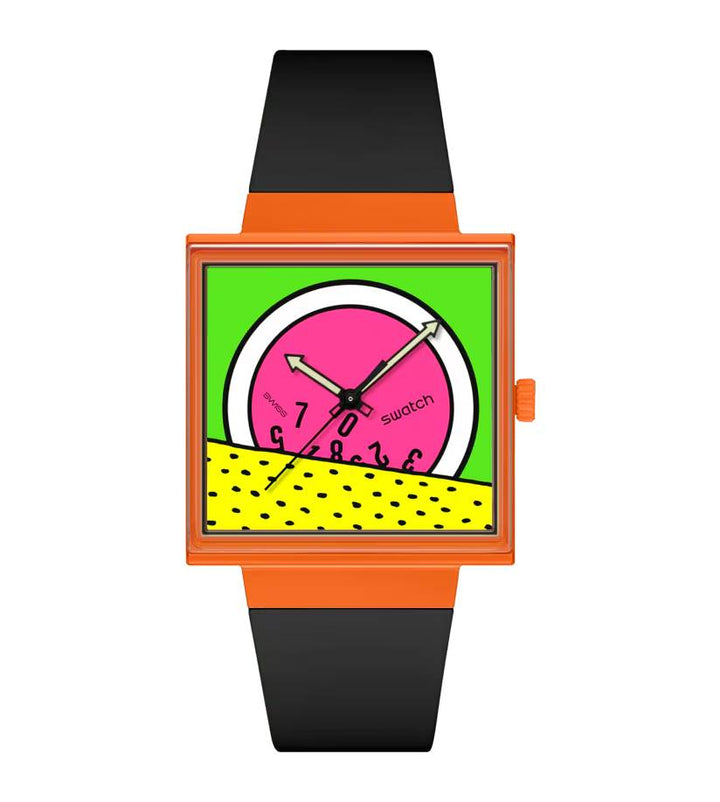 Orologio Unisex Swatch What IF BREAK TIME Cassa Quadrata SO34Z101