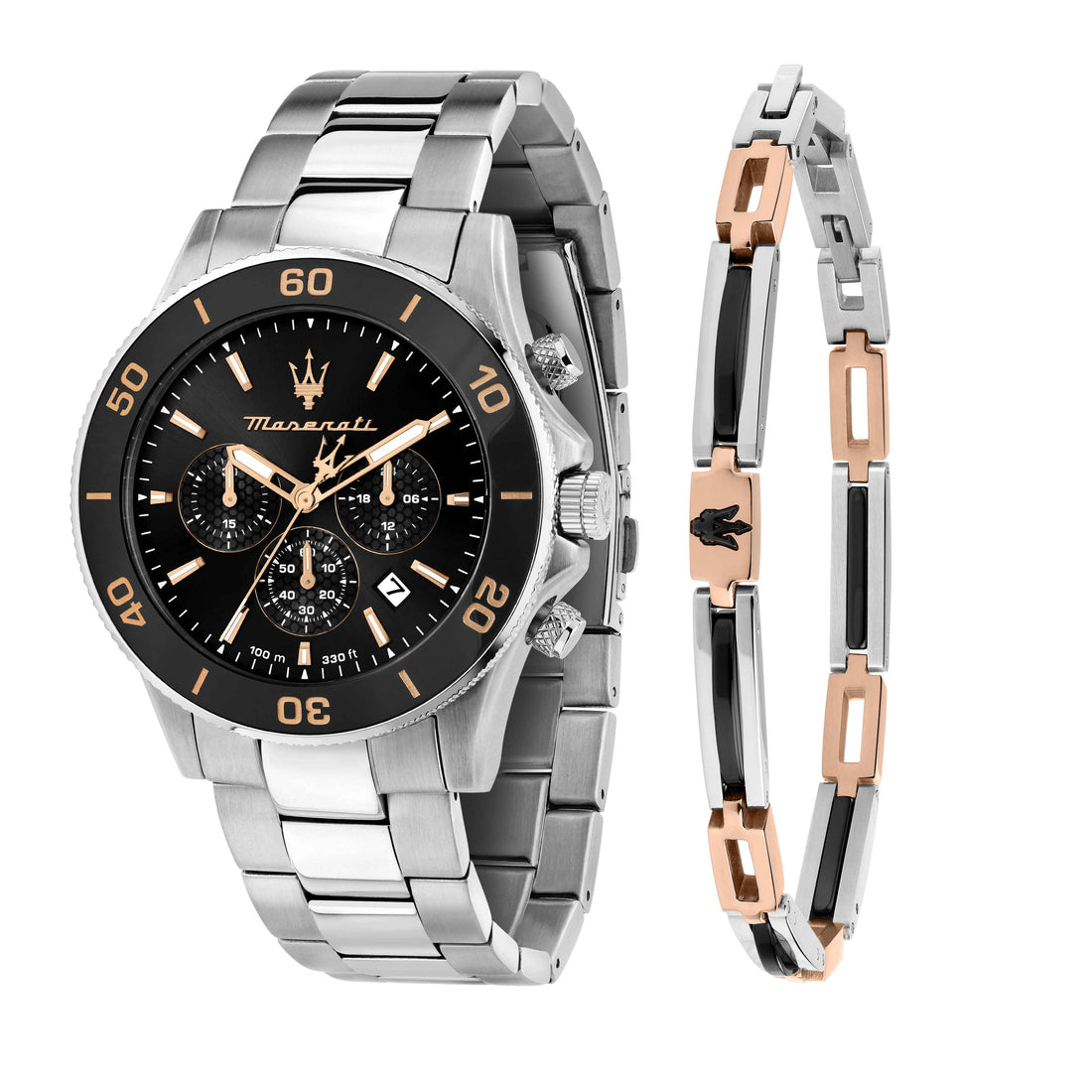 Orologio Uomo Maserati Set Box Bracciale Acciaio Quarzo Cronografo R8873600001