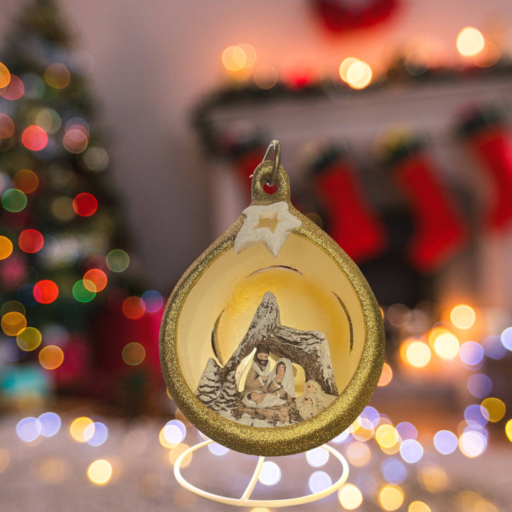 Sfera Di Natale Natività Ceramex Led Gold Glitter 18 cm 3049.33