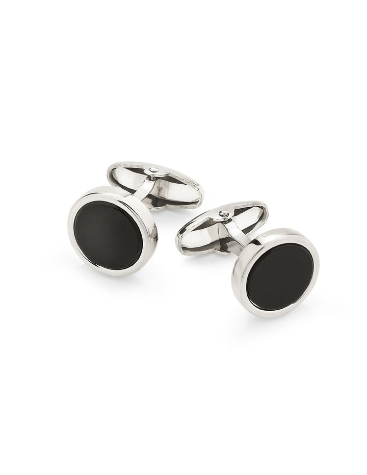 Gemelli Uomo Unoaerre Argento 925 Tondi Pietra onice 463821