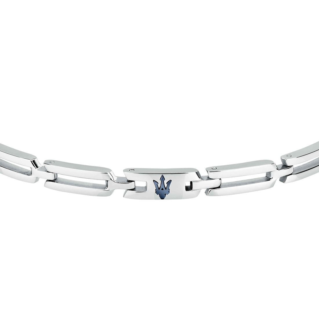 Bracciale Uomo Maserati Acciaio Lucido Logo Blu Tridente JM424AVD73