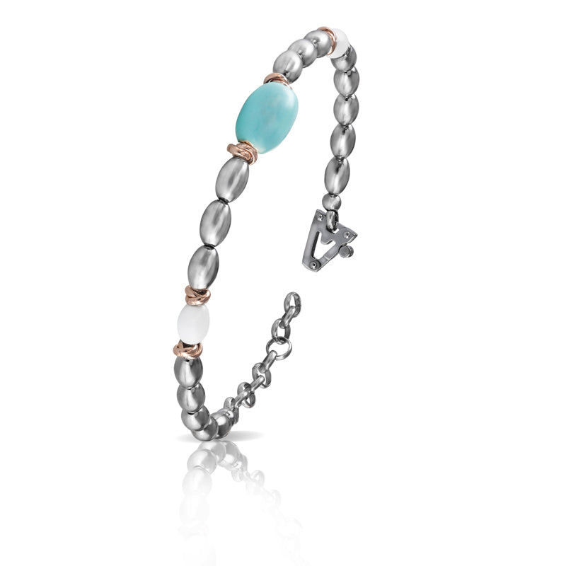 Bracciale in argento 925% con smalti sulla chiusura diamante nero ct 0,01