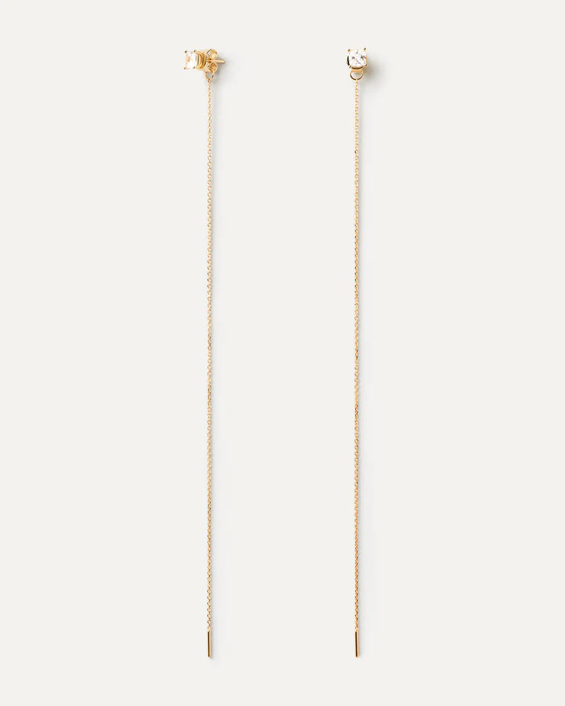 Orecchini Donna PDPaola Argento Dorato Punto Luce Lungo AR01-997-U