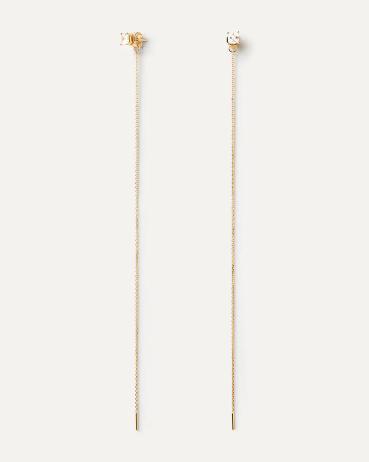 Orecchini Donna PDPaola Argento Dorato Punto Luce Lungo AR01-997-U