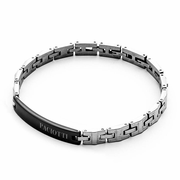 Bracciale Uomo 4US Cesare Paciotti Acciaio E Pvd Nero Con Logo 4UBR4533