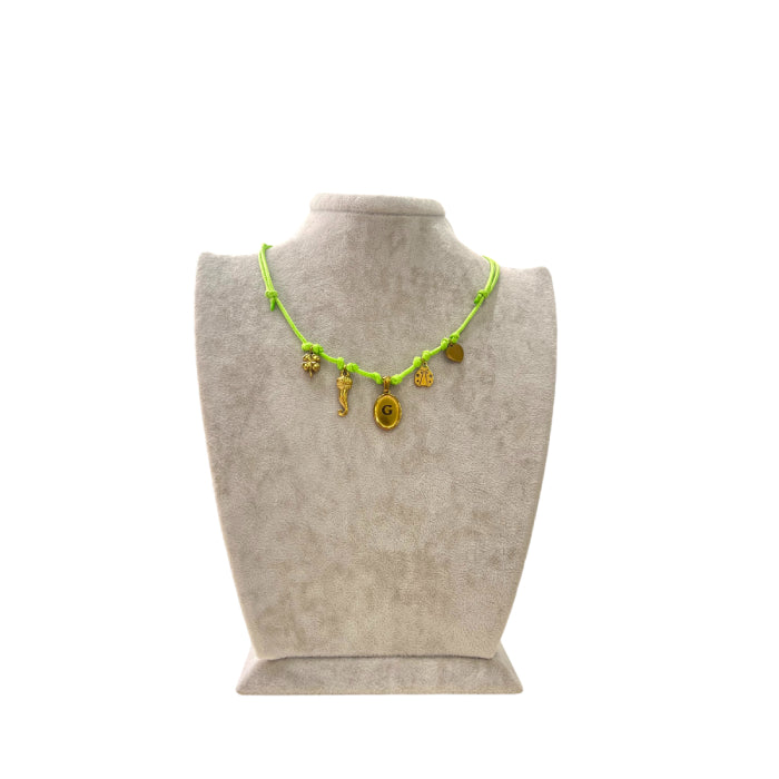 Collana Fortuna Donna Re Mida Cotone Charm Acciaio Componibile