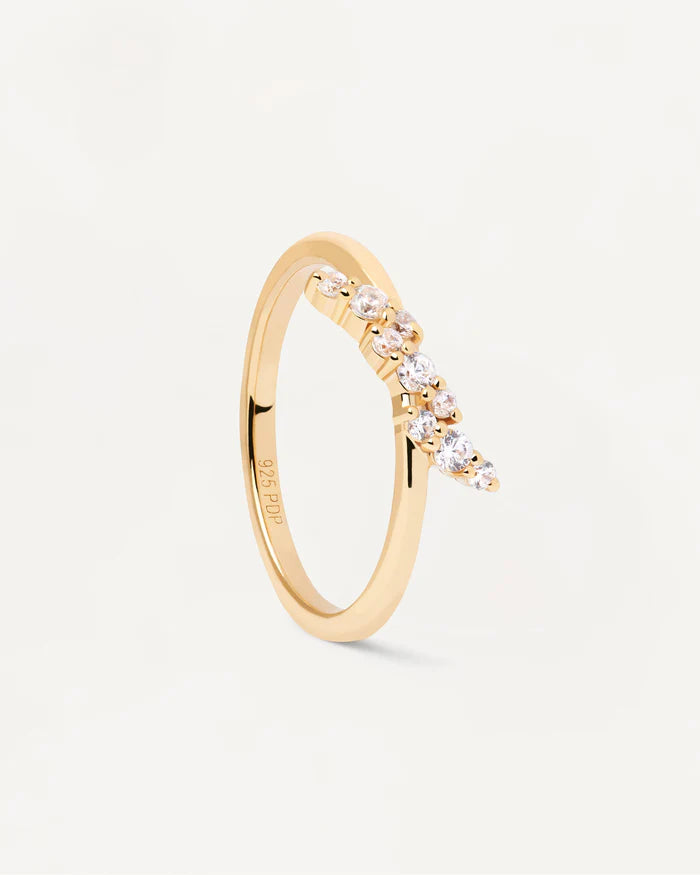 Anello Donna PdPaola Argento 925 Dorato Zirconi Bianchi AN01-886-12