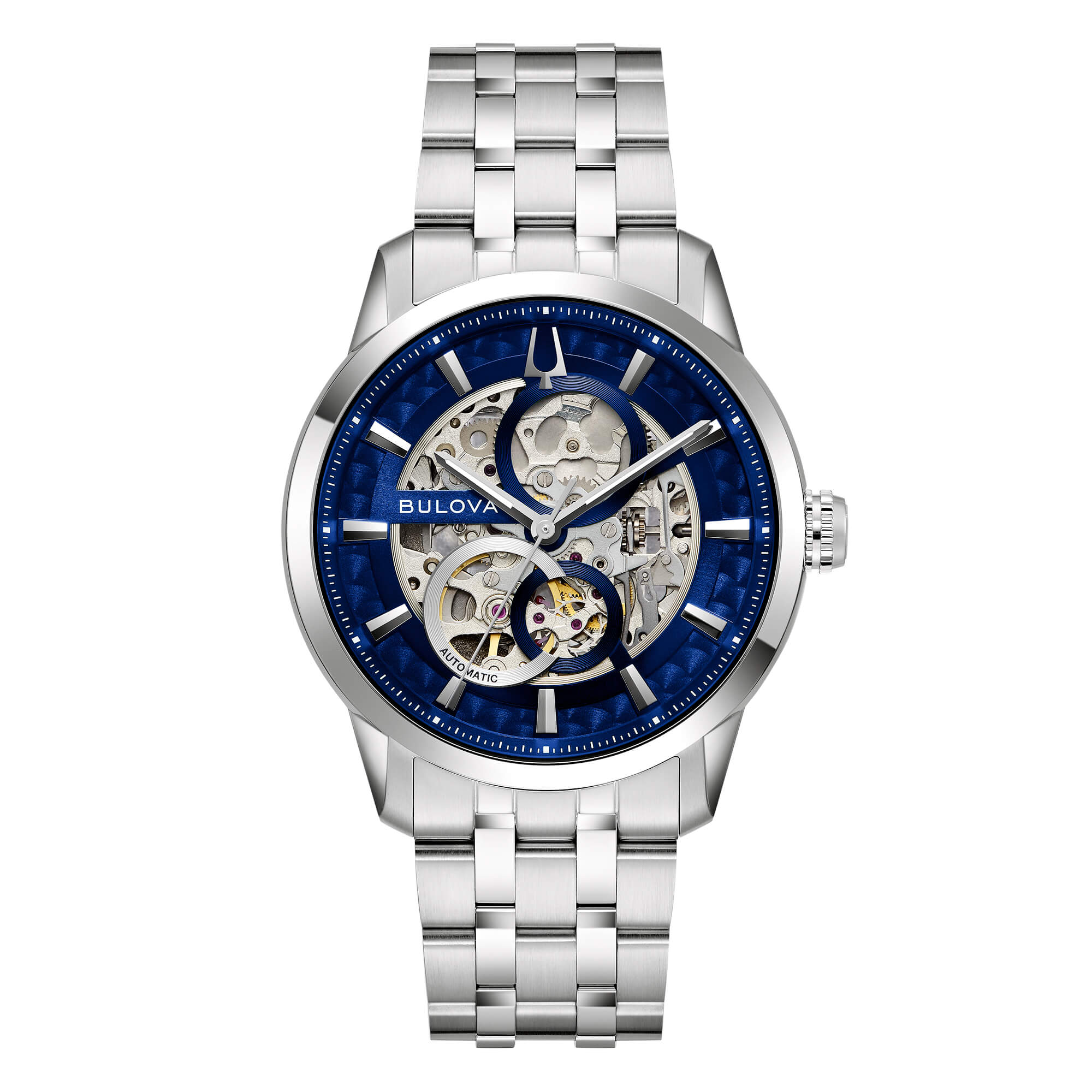 Orologio Uomo Bulova Automatico Sutton Acciaio Skeleton 96A331