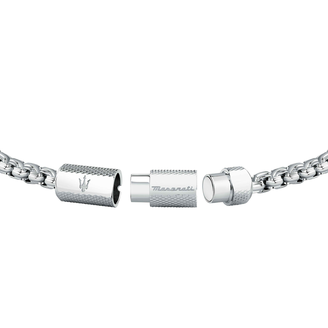 Bracciale Uomo Maserati Acciaio Lucido Catena Logo Sfaccettato Calamita JM223ATK22