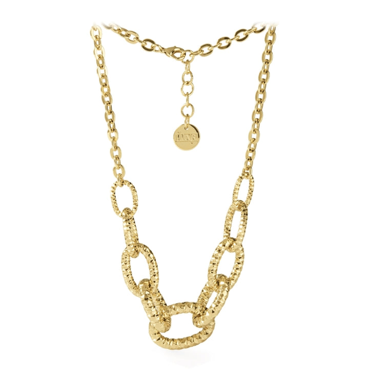 Collana Donna Unoaerre Bronzo Lucido Dorato Catena Sfaccettata Girocollo 512568