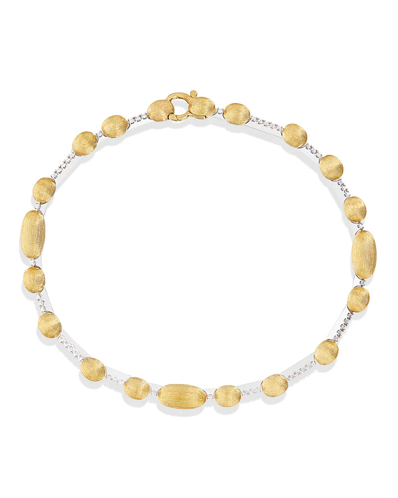 Bracciale Donna Nanis Oro Giallo 18 KT Tennis Diamanti Pepite Satinate BS2-589-GB-IN