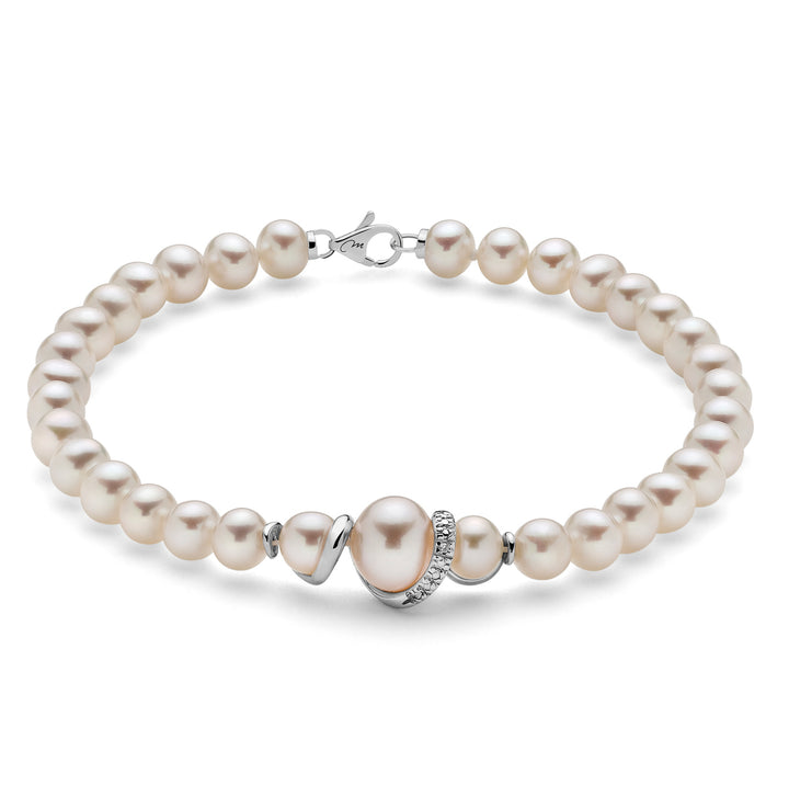 Bracciale Donna Perle Miluna Diamanti Bianchi Oro Bianco 18 KT PBR3042V