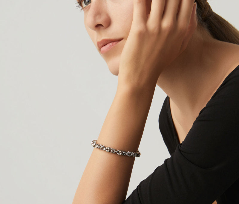 Bracciale Unisex Giovanni Raspini Argento 925 Catena Maglia Bizantina 07402