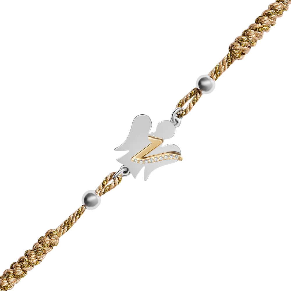 Bracciale Donna Argento 925 Roberto Giannotti Cordino Angelo Inziale V GIA700V