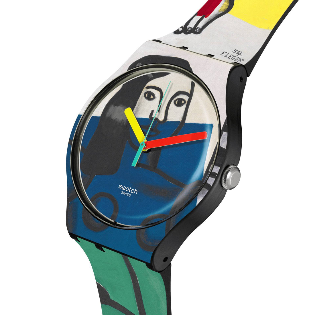 Orologio Unisex Swatch Leger's Two Woman Holding Flowers Multicolore SUOZ363
