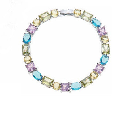 Bracciale Donna Ottaviani Bronzo Argentato Con Zirconi Colorati 501117B