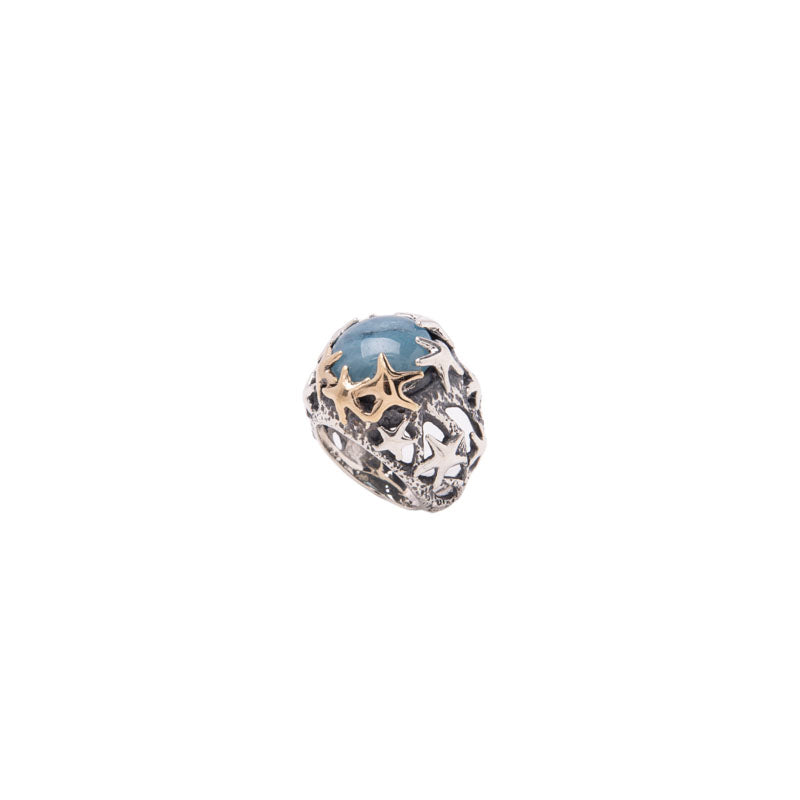 Anello Donna Nemoris Argento 925 Bronzo Rosè Misura 18 Acquamarina HAS029