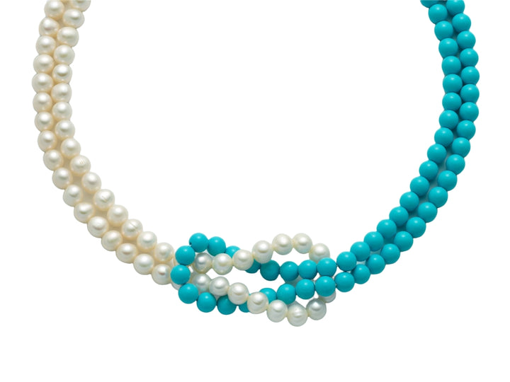 Collana Donna Miluna Doppio Filo Perle E Doppio Filo Pasta Di Turchese PCL5177
