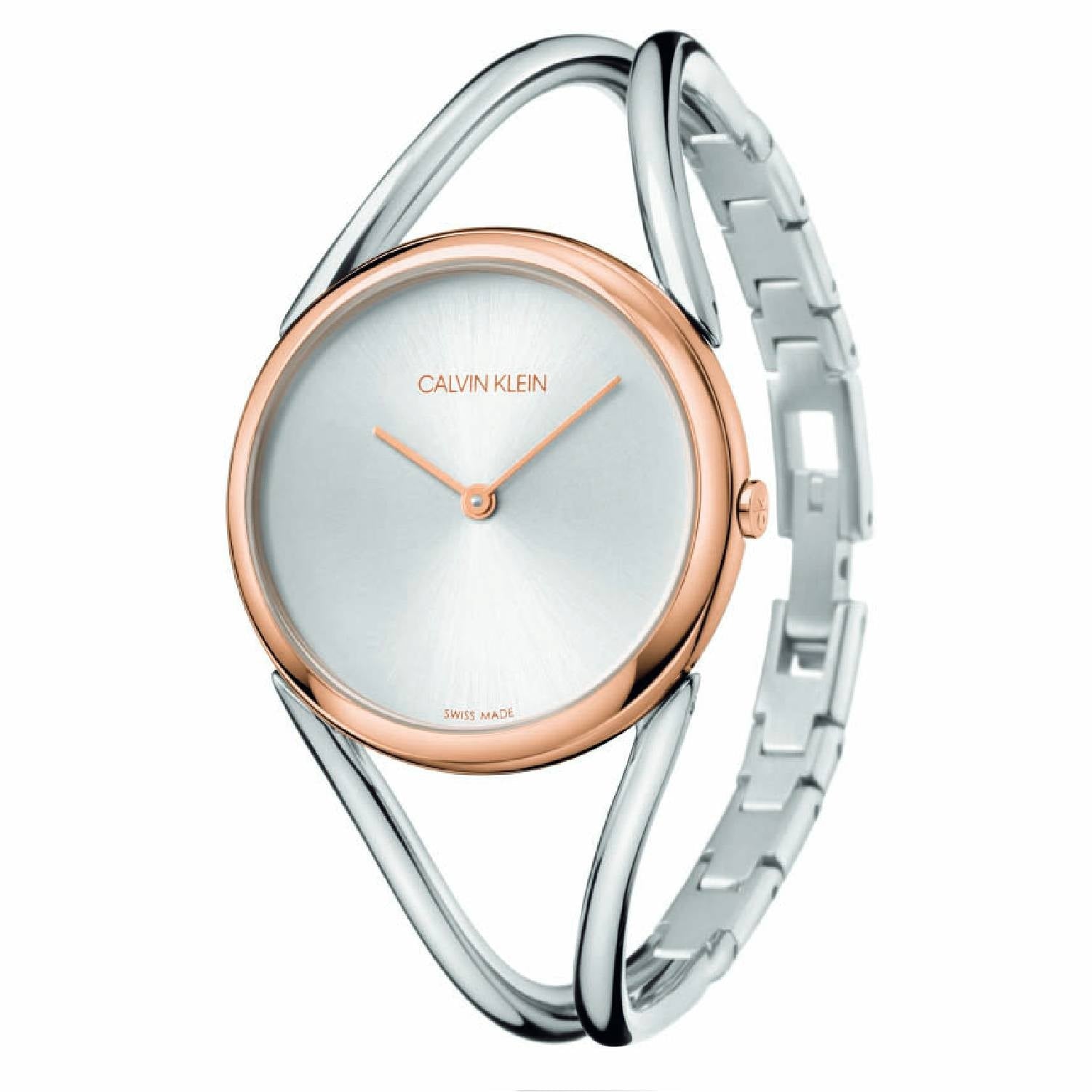 Orologio Donna Acciaio Calvin Klein Quarzo Solo Tempo Bicolore Argento Rosè KBA23626