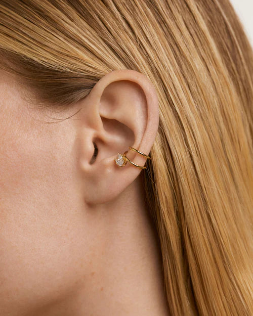 Orecchino Singolo Ear Cuff Donna PDPaola Argento Dorato 925 Punto Luce PG01-045-U