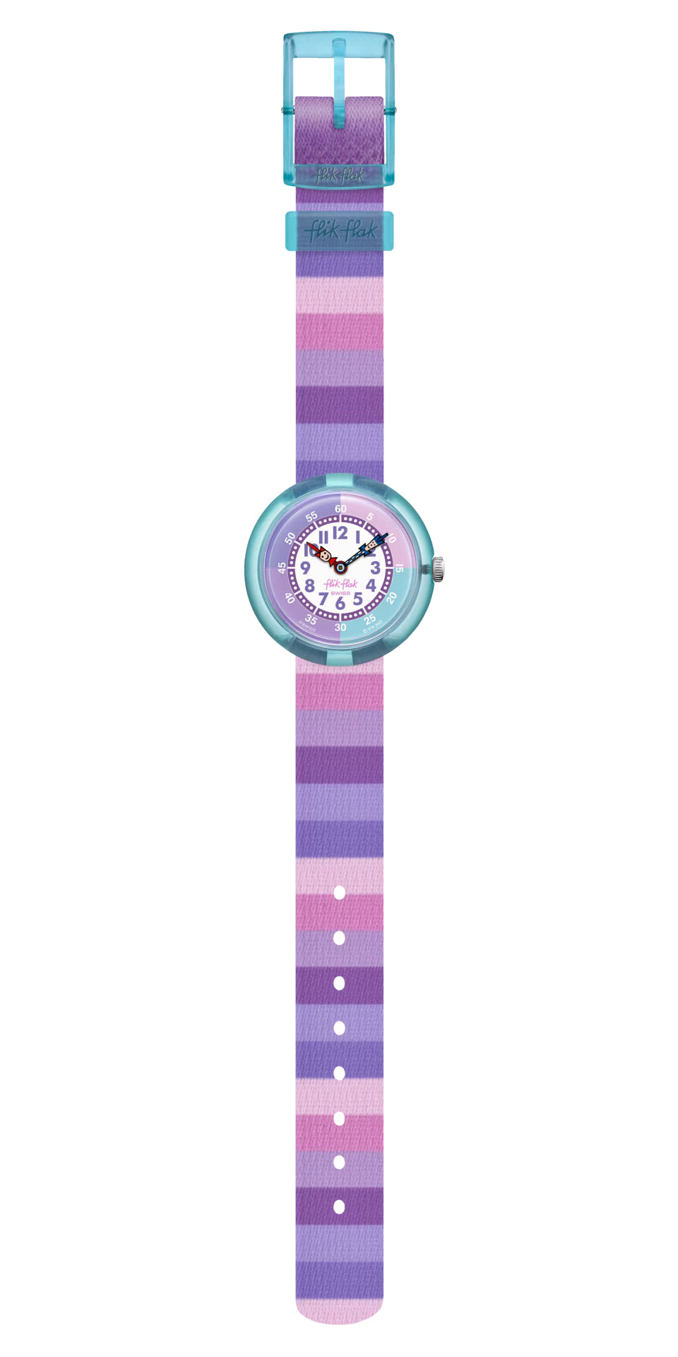 Orologio Bambina Swatch Flik Flak Stripy Purple Viola ZFBNP225