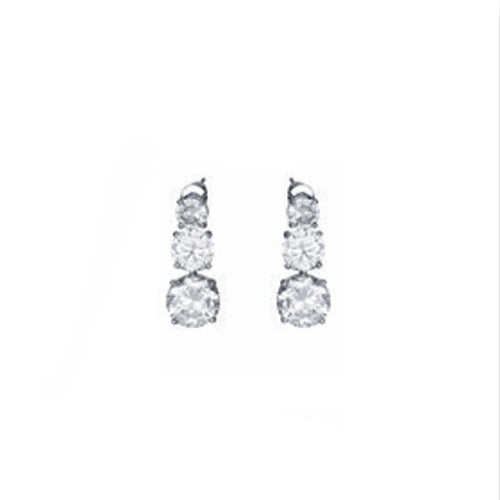 Orecchini Donna Ottaviani Bronzo Argentato Con Zirconi Bianchi 501078O