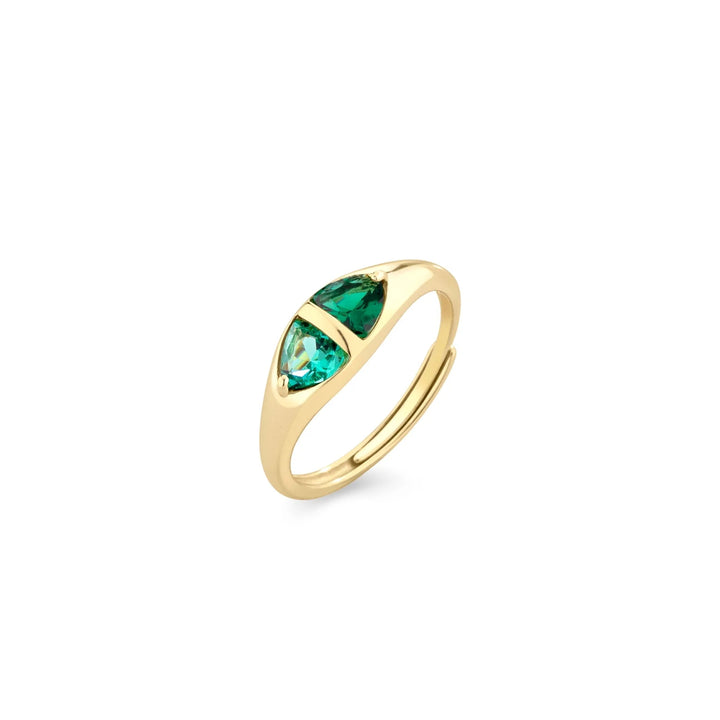 Anello Donna Laura P. Argento Dorato 925 Zirconi Verdi AN0270GV