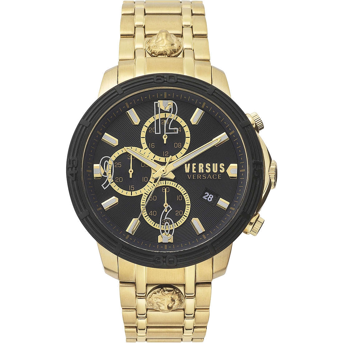 Orologio Uomo Versus  acciaio dorato crono