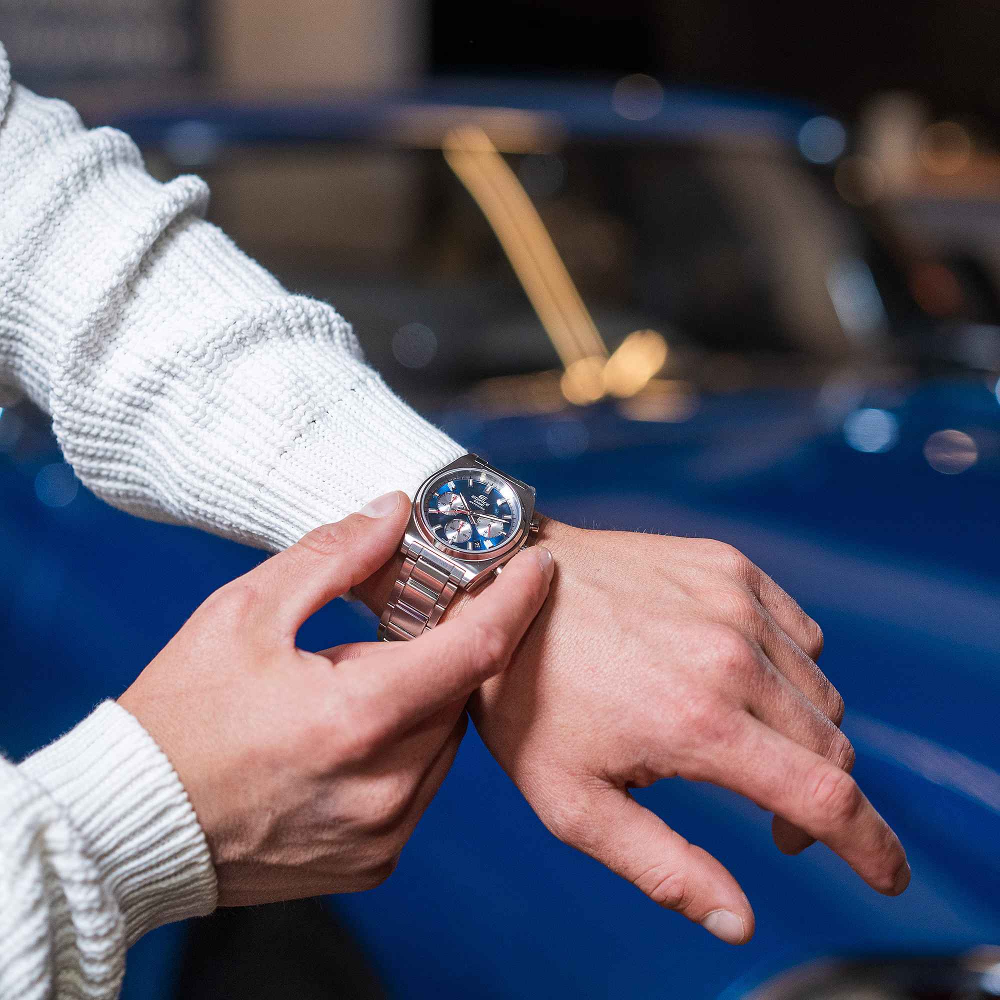 Orologio Uomo Casio Edifice Acciaio Cronografo Azzurro EFB-730D-2AVUEF