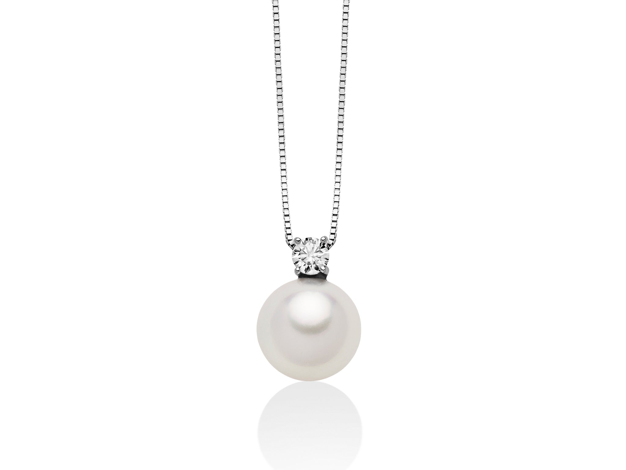 Collana Donna Miluna Girocollo ORO 750 Perle con  diamanti PCL5419AM