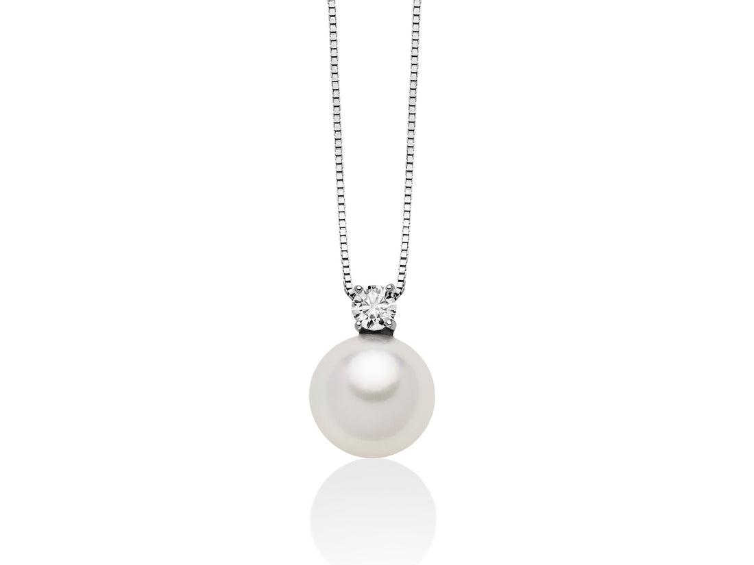 Collana Donna Miluna Girocollo ORO 750 Perle con  diamanti PCL5419AM