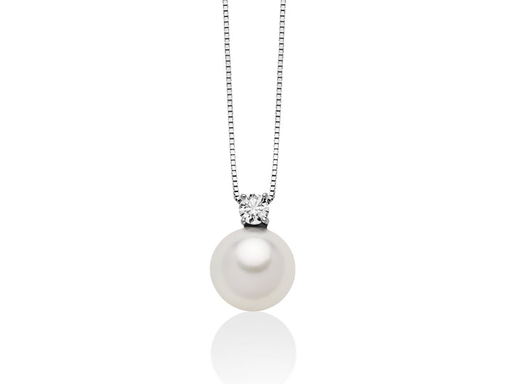 Collana Donna Miluna Girocollo ORO 750 Perle con  diamanti PCL5419AM