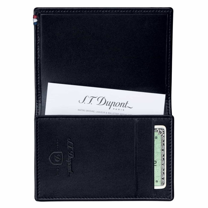 Porta Carte Portafoglio Uomo Dupont Pelle Nero Logato Carte di Credito 180013