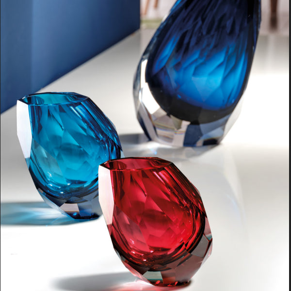 Vaso Cristallo Di Corte Rosso Diamante Altezza 12 cm MA00002