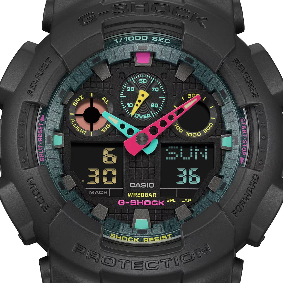 Orologio Uomo Casio G-SHOCK Quarzo Nero Fluorescente GA-100MF-1AER