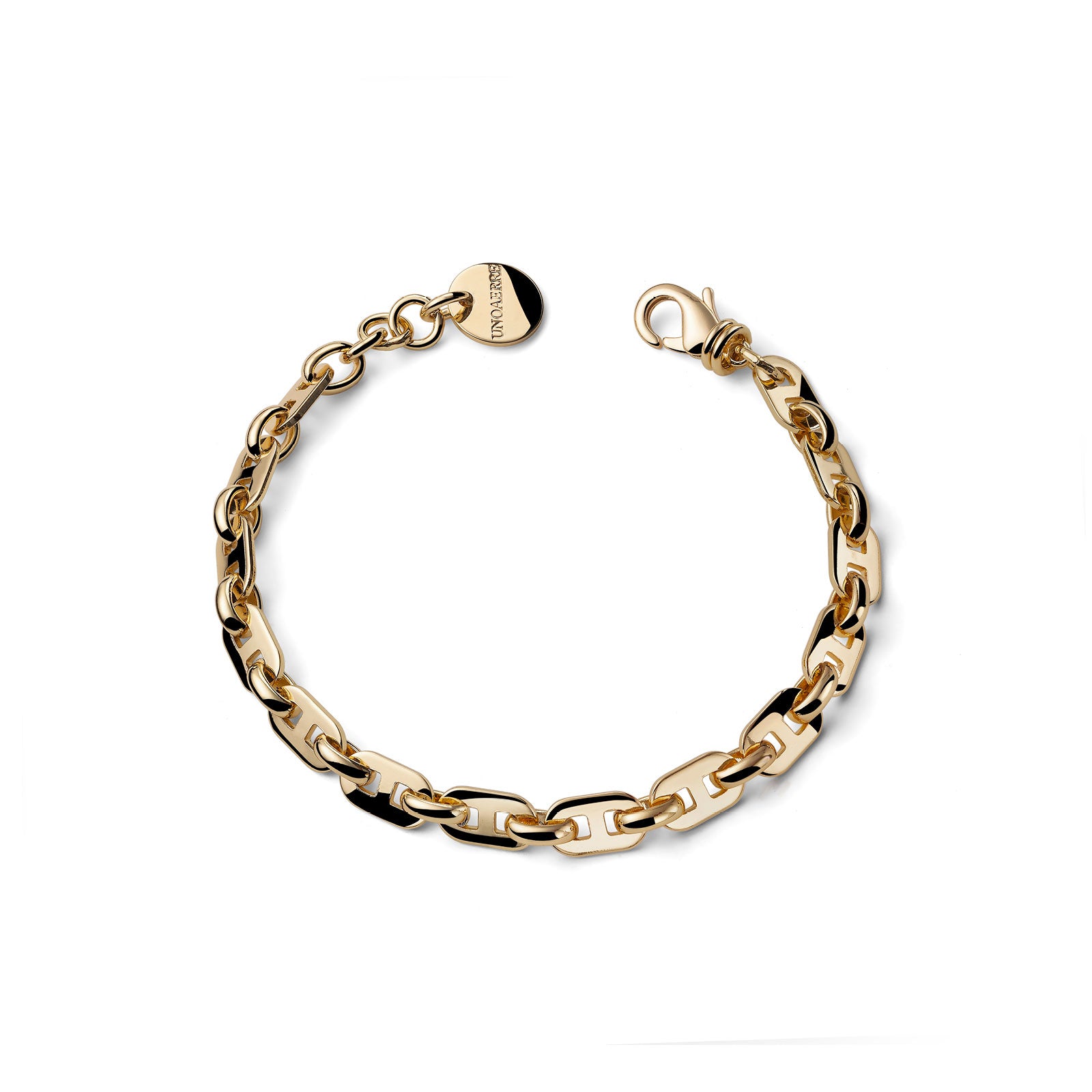 Bracciale Donna Unoaere Bronzo Dorato Catena marinara schiacciata 581449