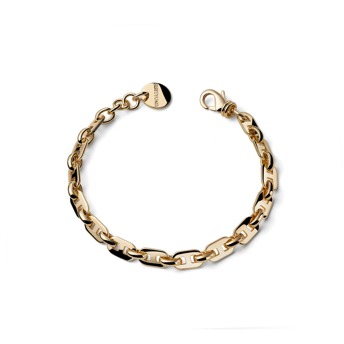 Bracciale Donna Unoaere Bronzo Dorato Catena marinara schiacciata 581449