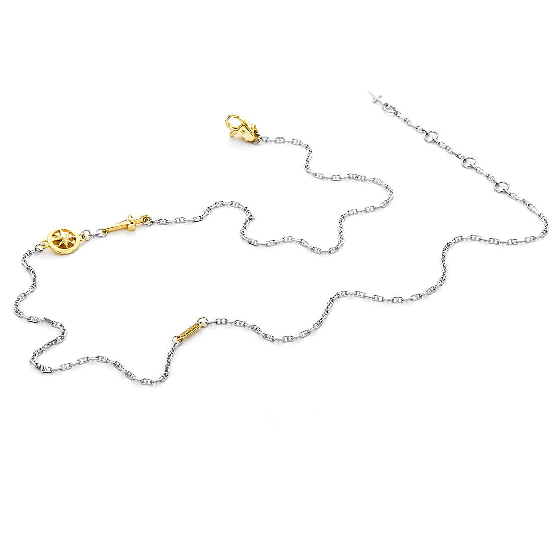 Collana Uomo Cesare Paciotti Spadino Argento 925 Rosa Dei Venti JPCL2338B